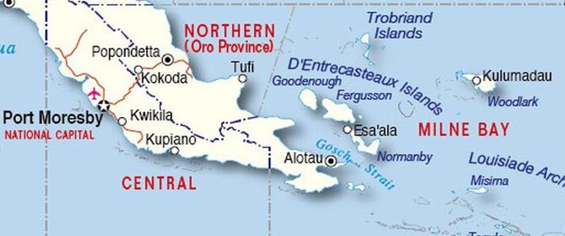 Die Provinz Milne Bay gehört zu Papua Neuguinea
